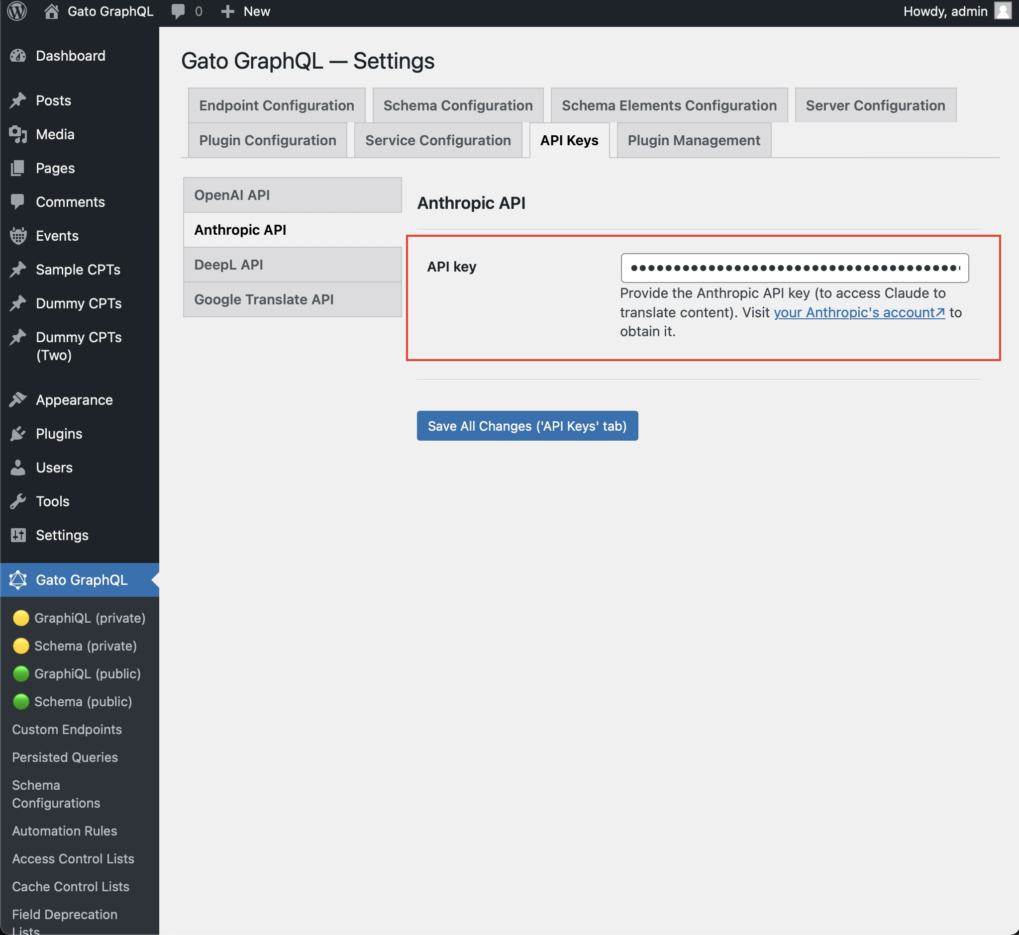 设置 Anthropic 的 API 密钥
