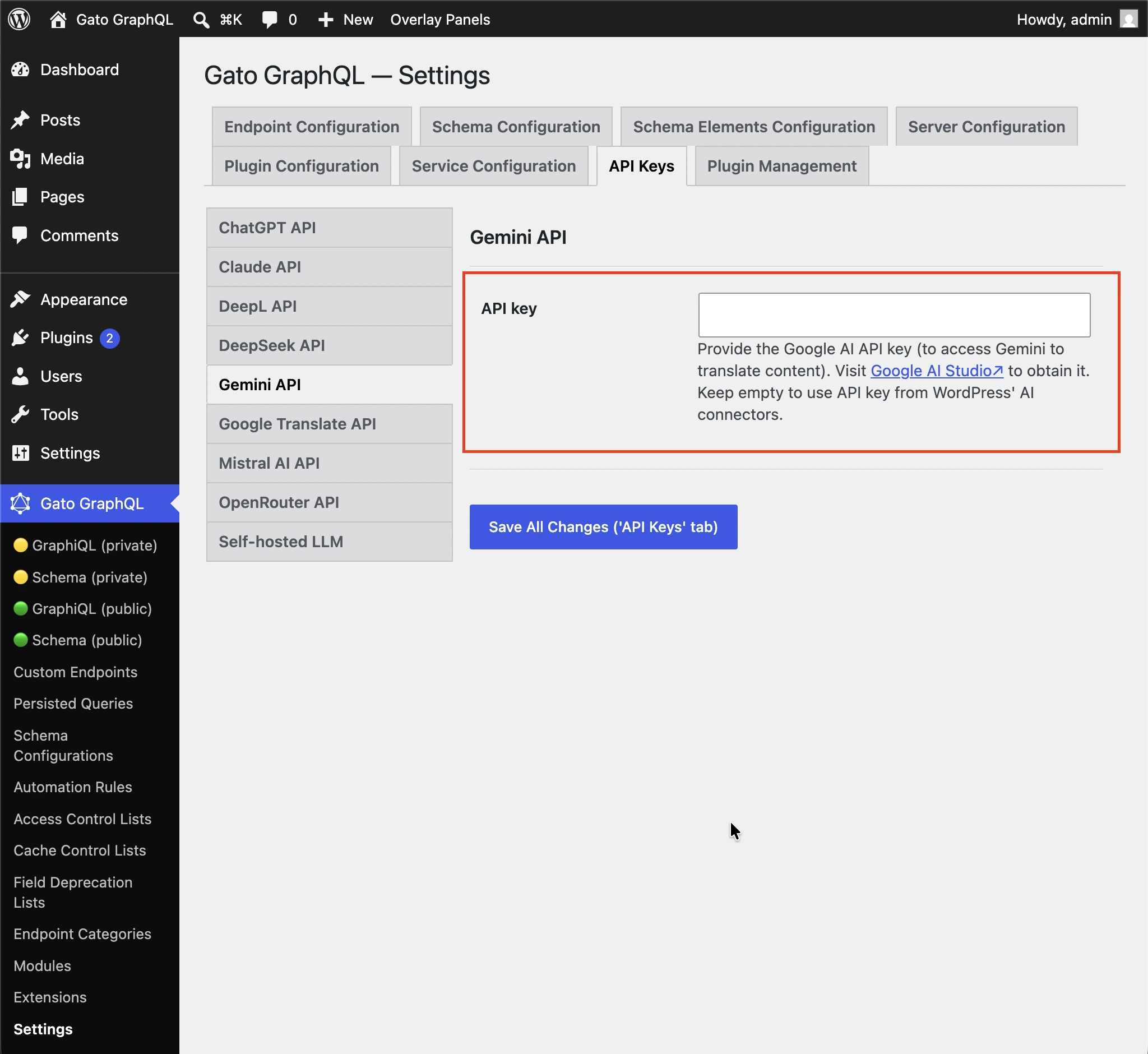 设置 Google 的 API 密钥