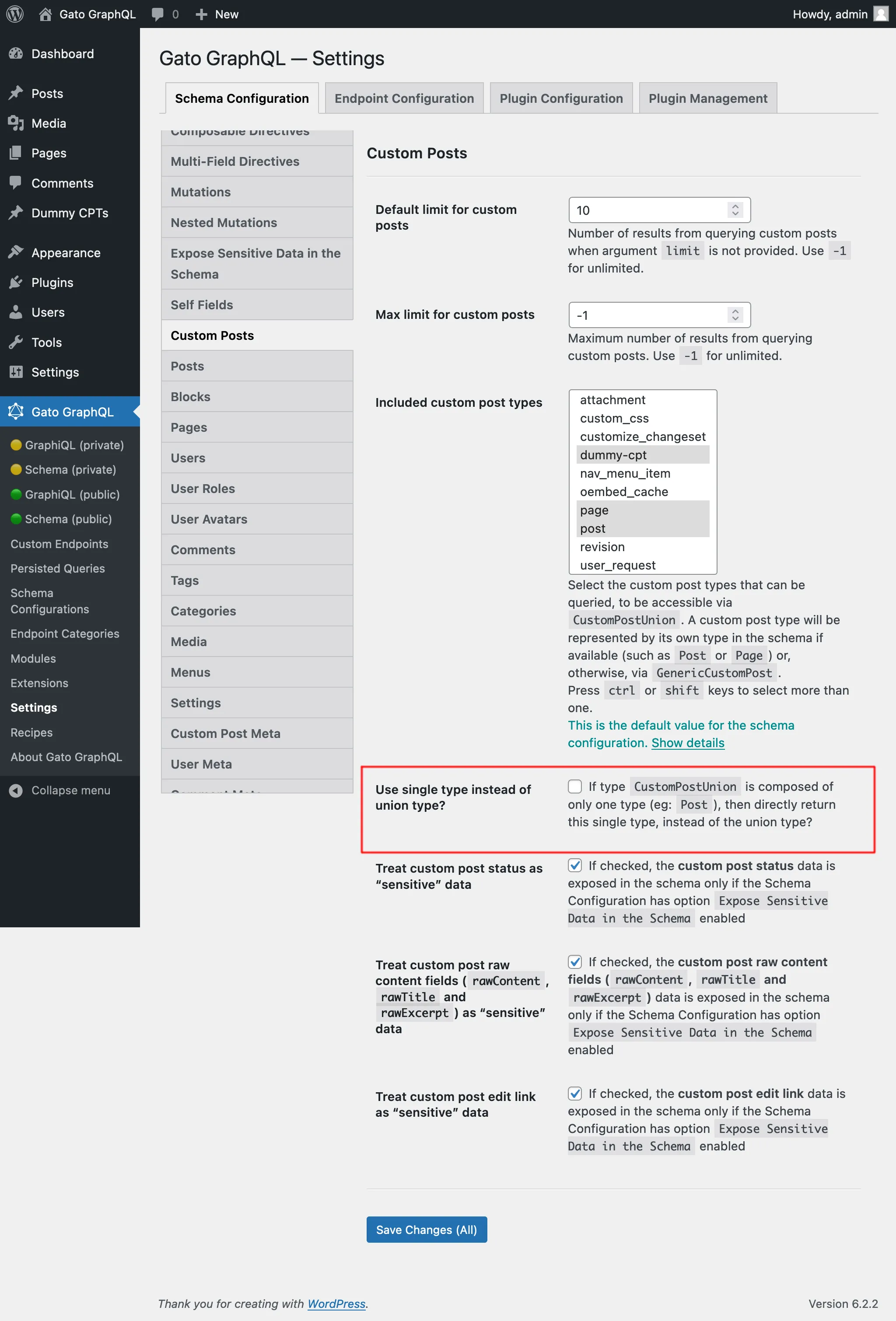 Custom Posts 的设置
