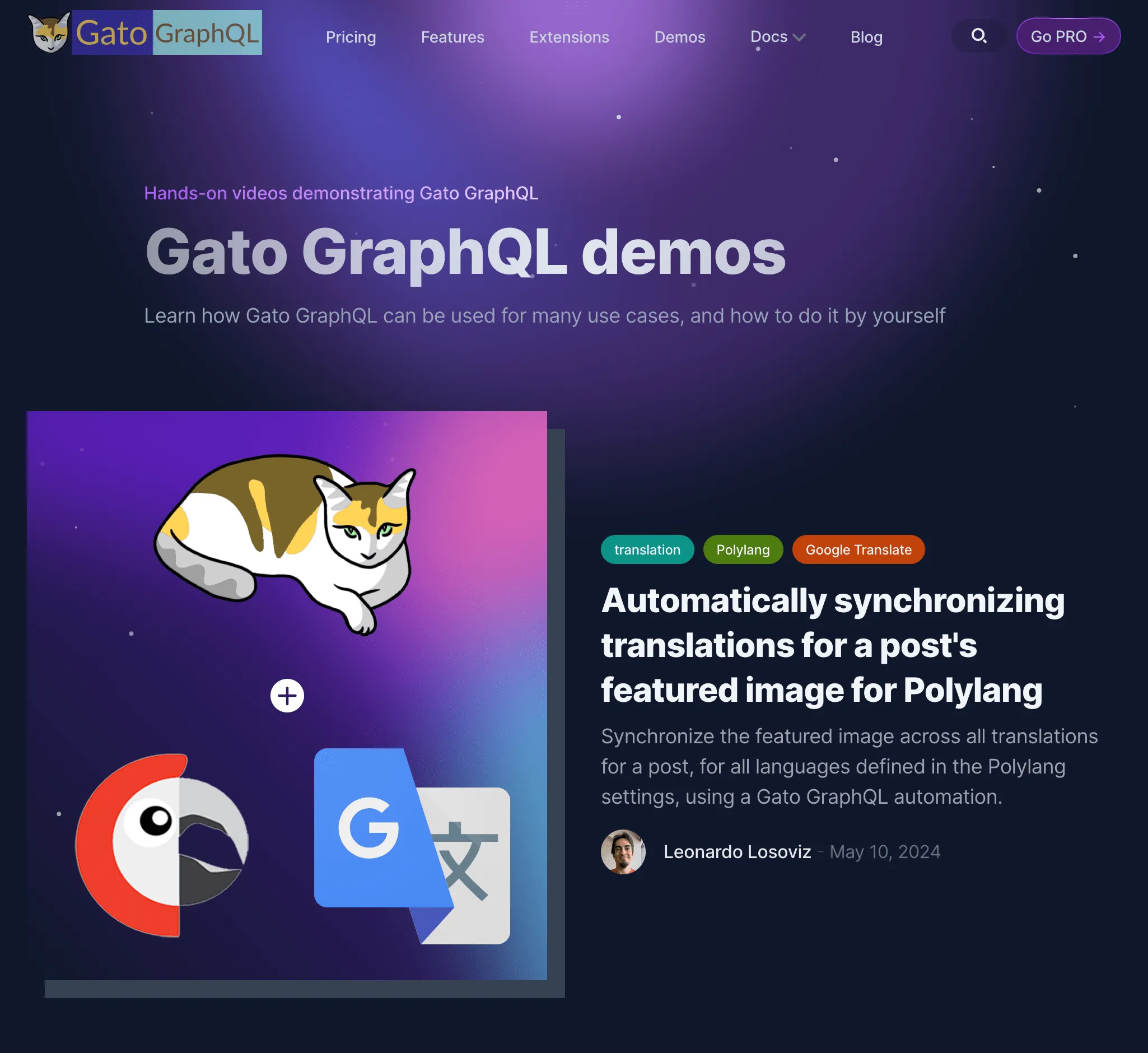 Gato GraphQL 网站演示页面