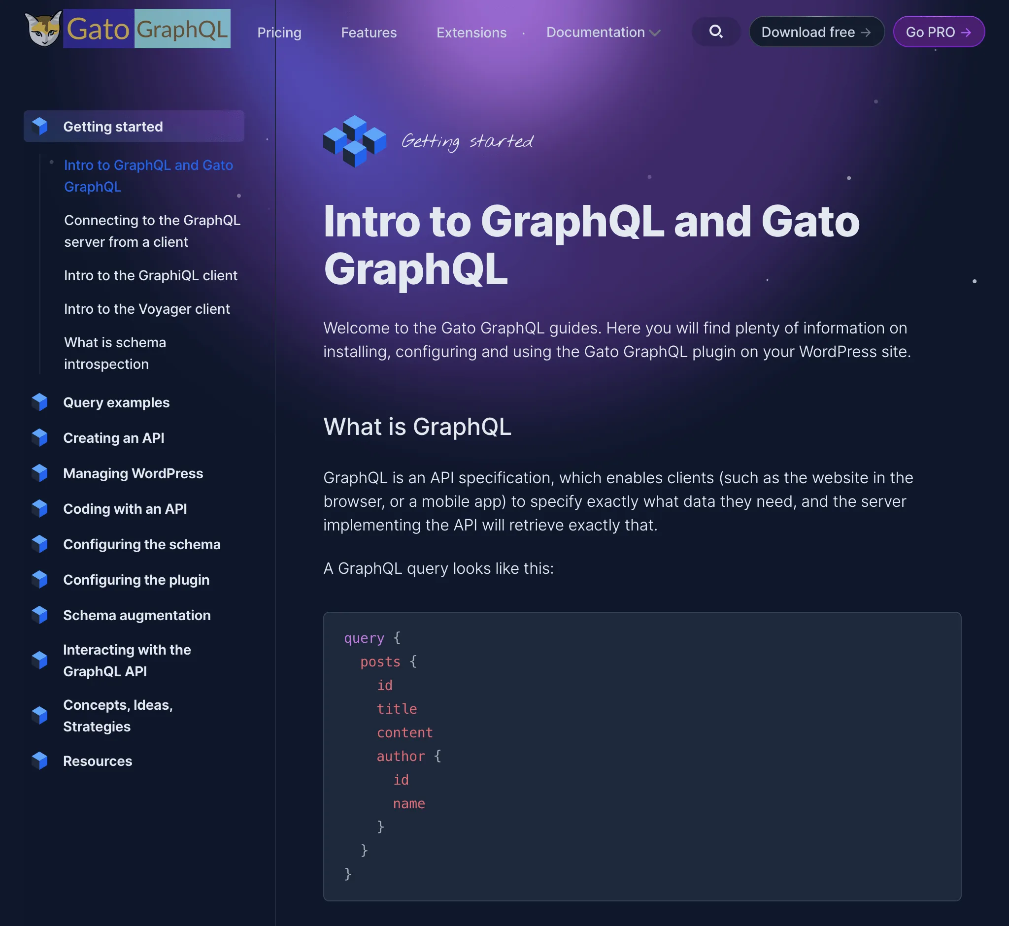 Gato GraphQL 全新网站中的文档
