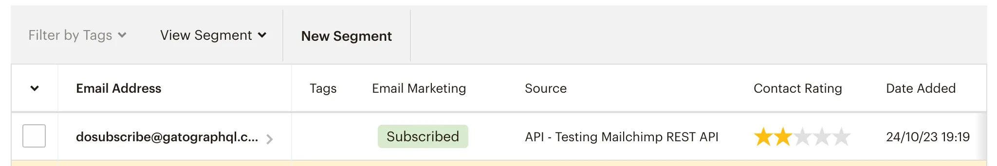 邮箱地址自动添加到 Mailchimp 列表